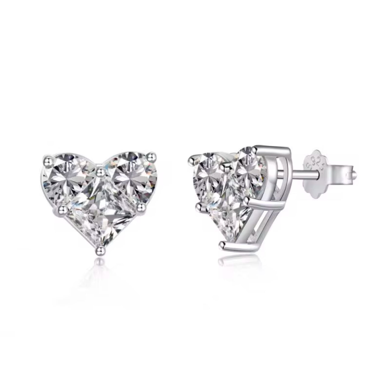 Sterling Silver Mini Heart Halo Earrings Adascious Empire